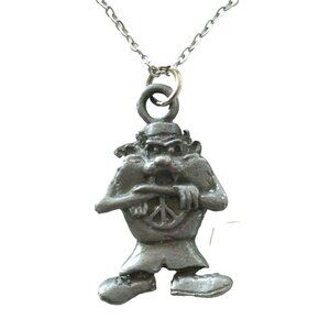 Vintage Taz Tasmanian Tazmanian Devil Necklace 20" Looney Tunes Warner Bros